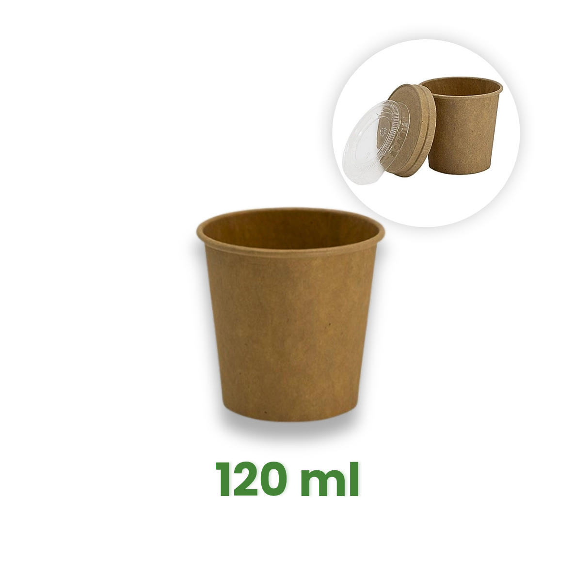 Papírová miska na dresink 120 ml, 4oz Ø62 mm, Kraft hnědá, bez víčka [50 ks]