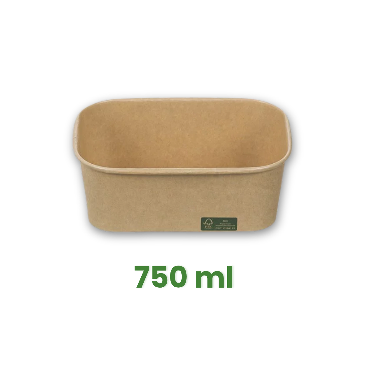 Miska papírová oválná 750 ml, 17 x 12 x 6 cm, Kraft hnědá [50ks]