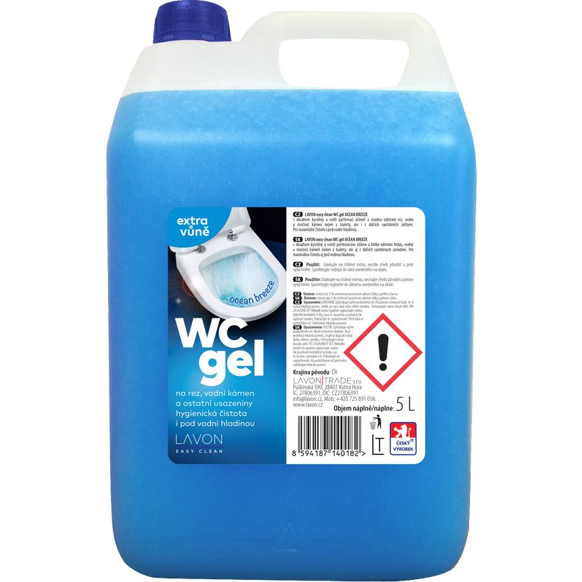 LAVON WC gel oceán breeze 5l