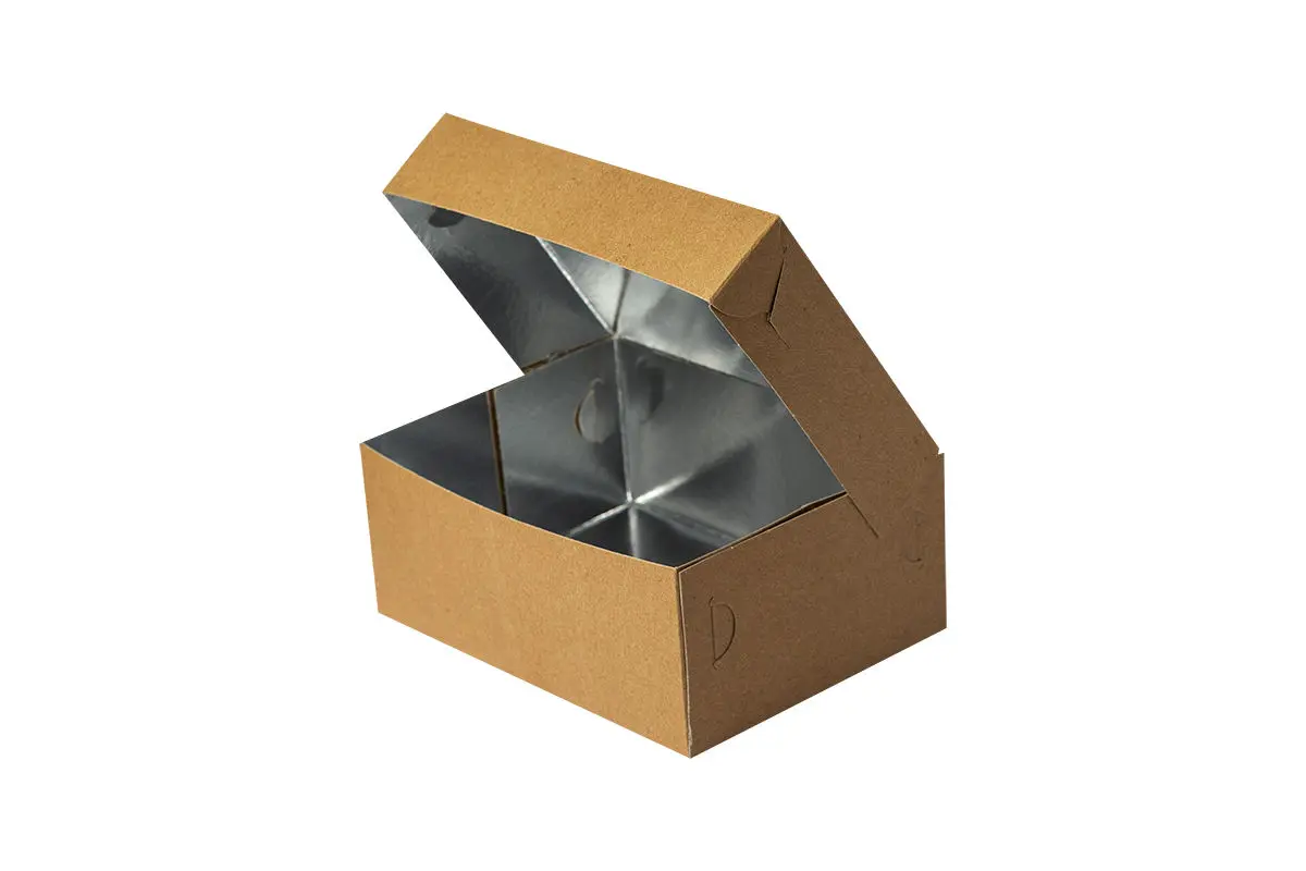 Dortová krabice Kraft s PET metalizovaným povlakem 19x14,5x8 10kg/140ks