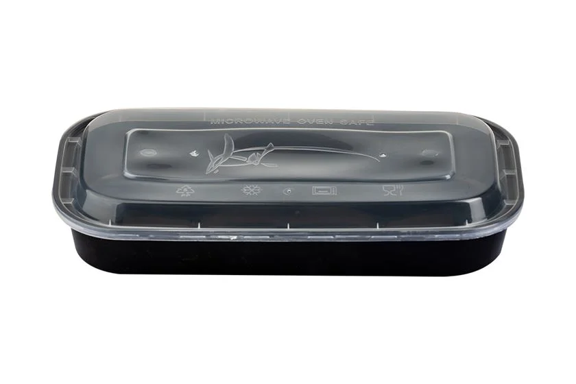 Fish box PP/Microwave 1 dílná černá 1700ml[50ks] včetně víčka